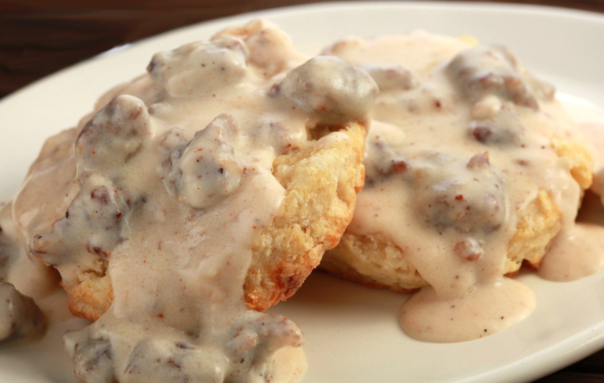 Biscuits Smothered in Sausage Gravy