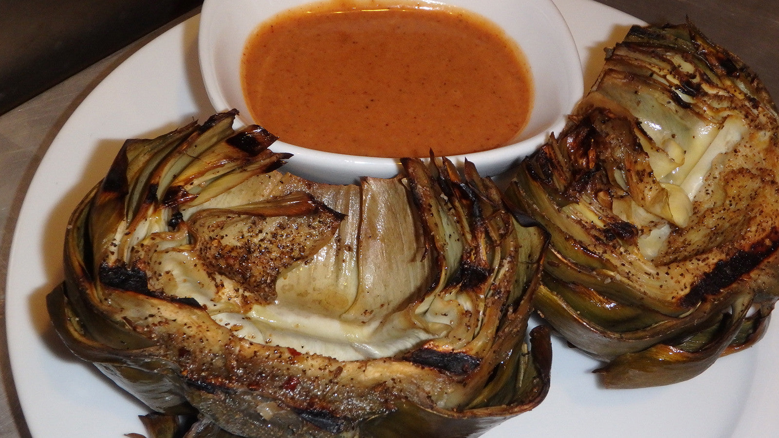 Fire Grilled Artichokes with BBQ Aioli