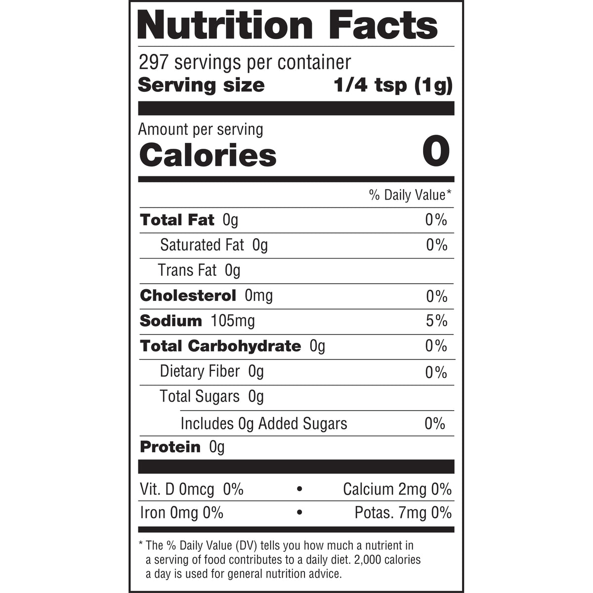 Golden Toad Cajun Creole Rub Nutrition Facts
